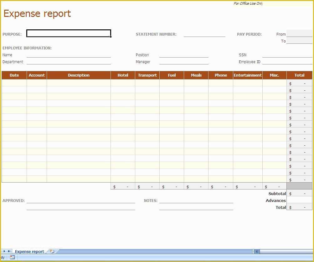 Business Expense Report Template Free Of Expense Report Excel Template