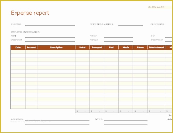 Business Expense Report Template Free Of Expense Report