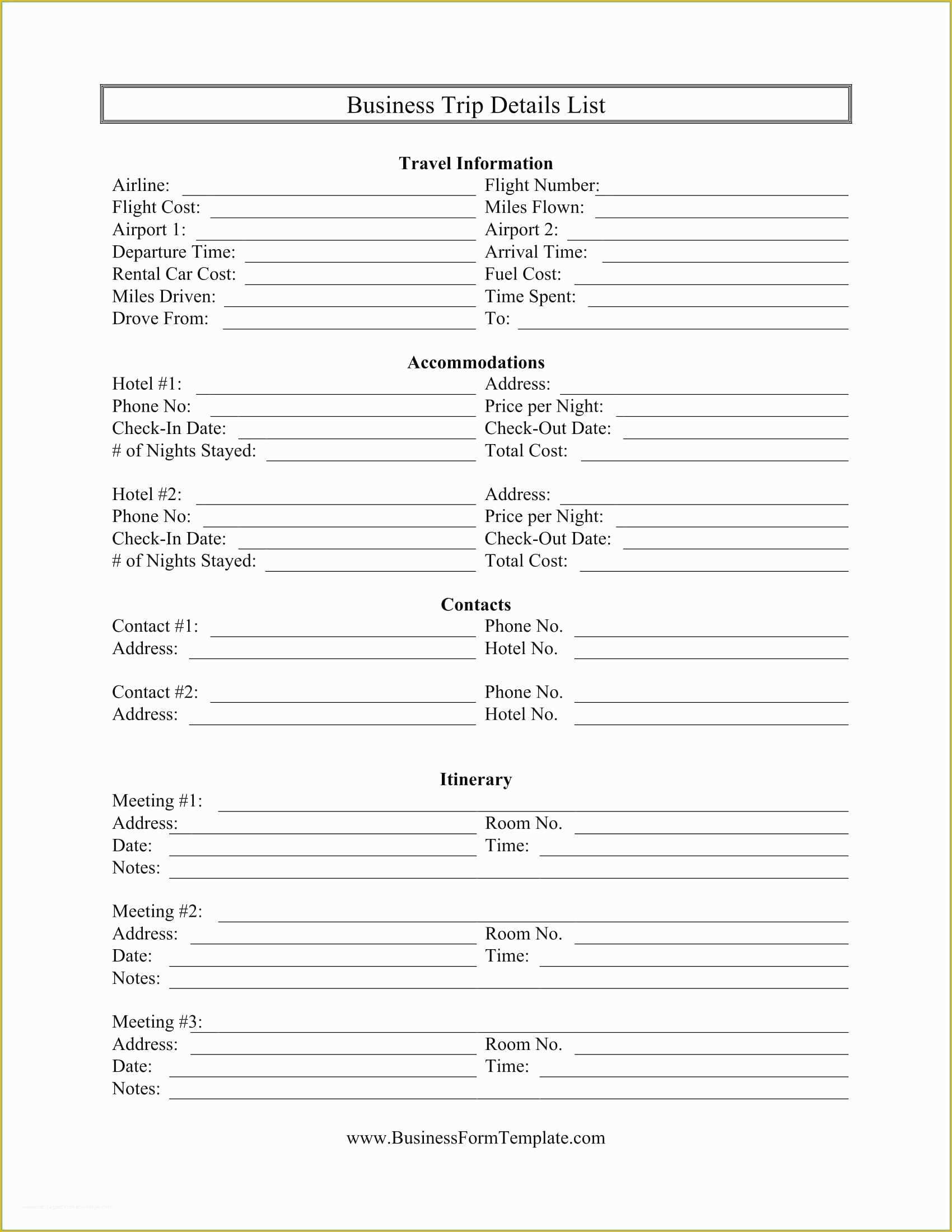 Business Expense Report Template Free Of Free Business Trip Report Template Inspirational 12