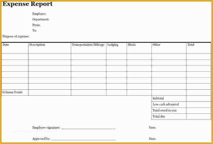Business Expense Report Template Free Of Free Excel Monthly Expense Report Template Sample for