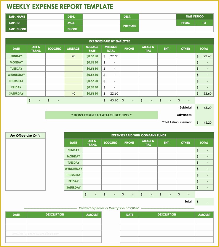 Business Expense Report Template Free Of Free Expense Report Templates Smartsheet