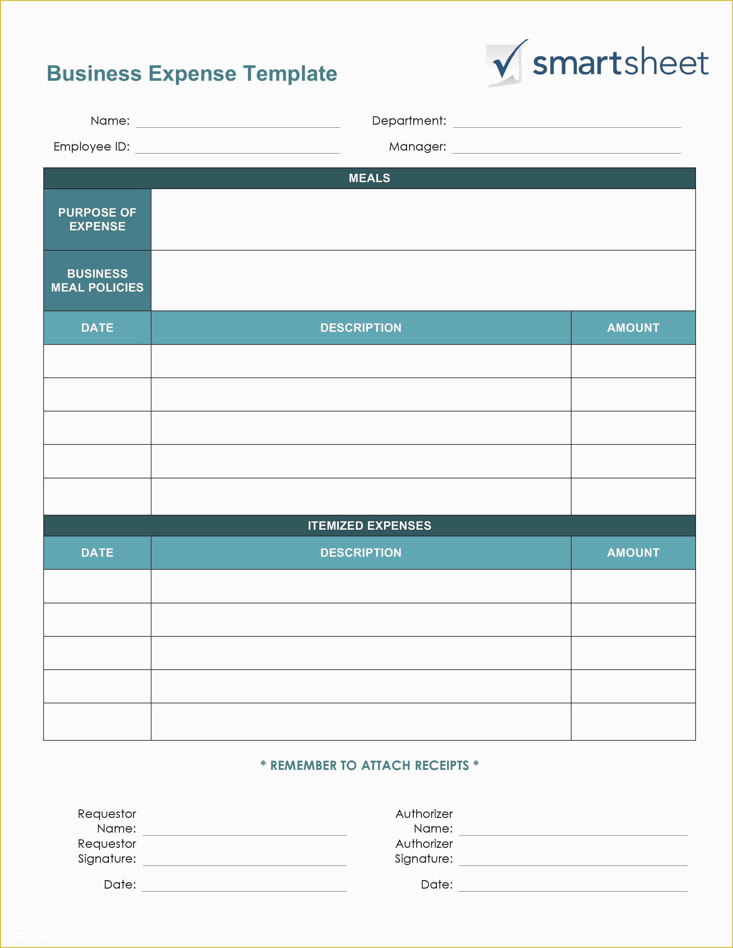 Business Expense Report Template Free Of Free Expense Report Templates Smartsheet