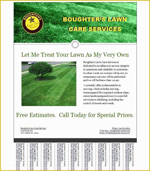 Business Flyer Templates Free Printable Of Mark’s Lawn Care Business Flyer