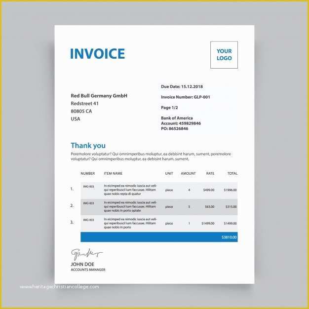 Business Invoice Template Free Of Business Invoice Template Vector