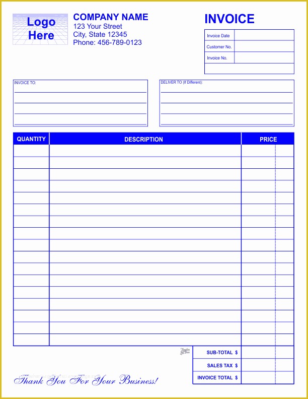 Business Invoice Template Free Of Free Business forms Templates