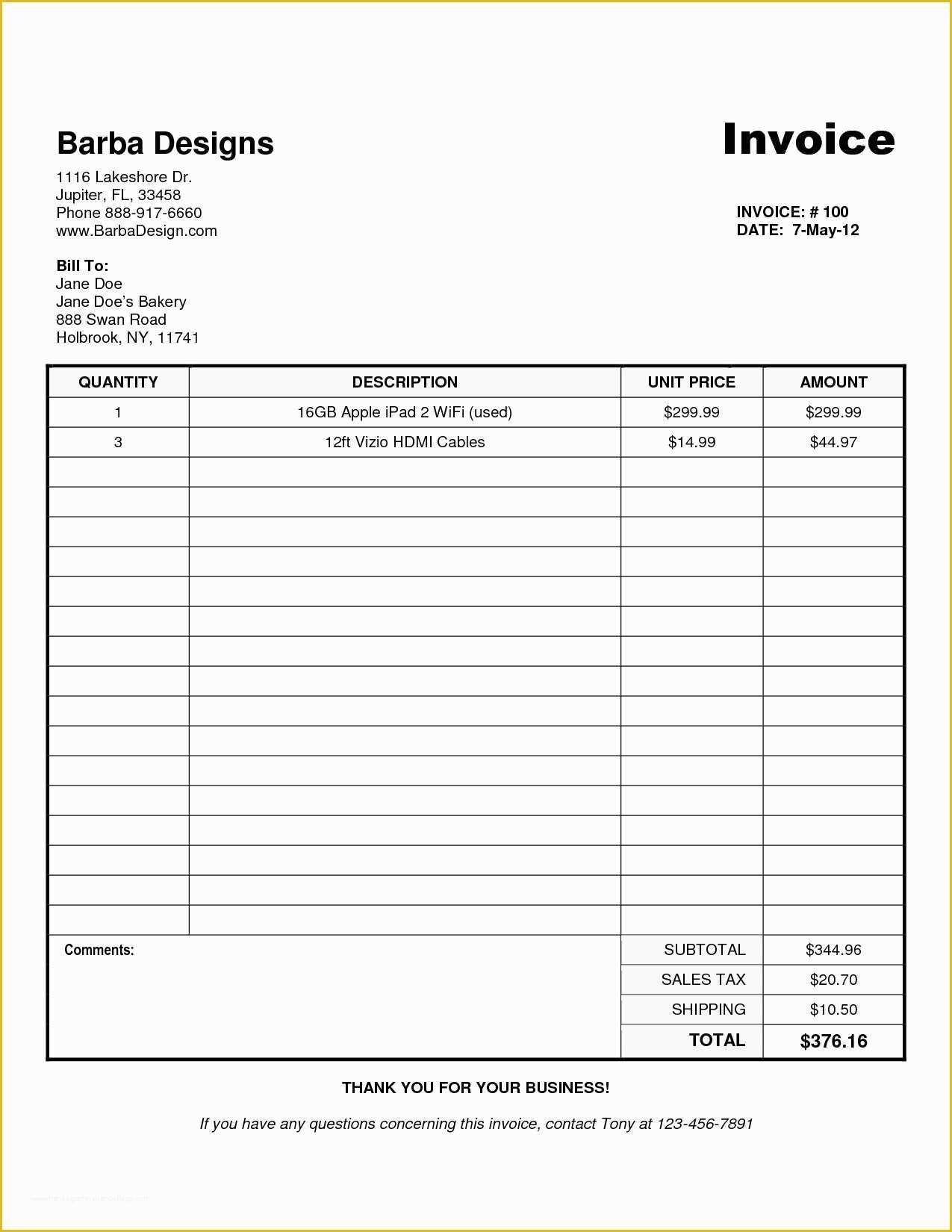 Business Invoice Template Free Of Printable Invoice Line Invoice Template Ideas