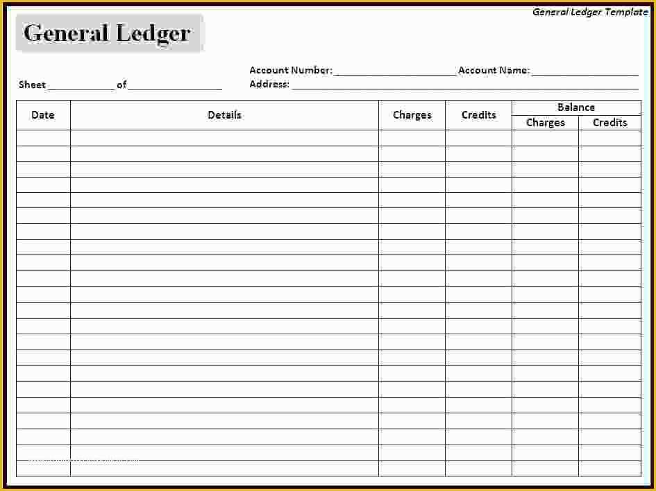 Business Ledger Template Excel Free Of General Ledger Template