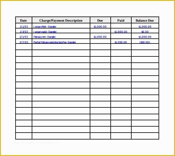 Business Ledger Template Free Of 10 Rental Ledger Templates Pdf