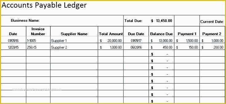 Business Ledger Template Free Of 6 Business General Ledger Template Sampletemplatess