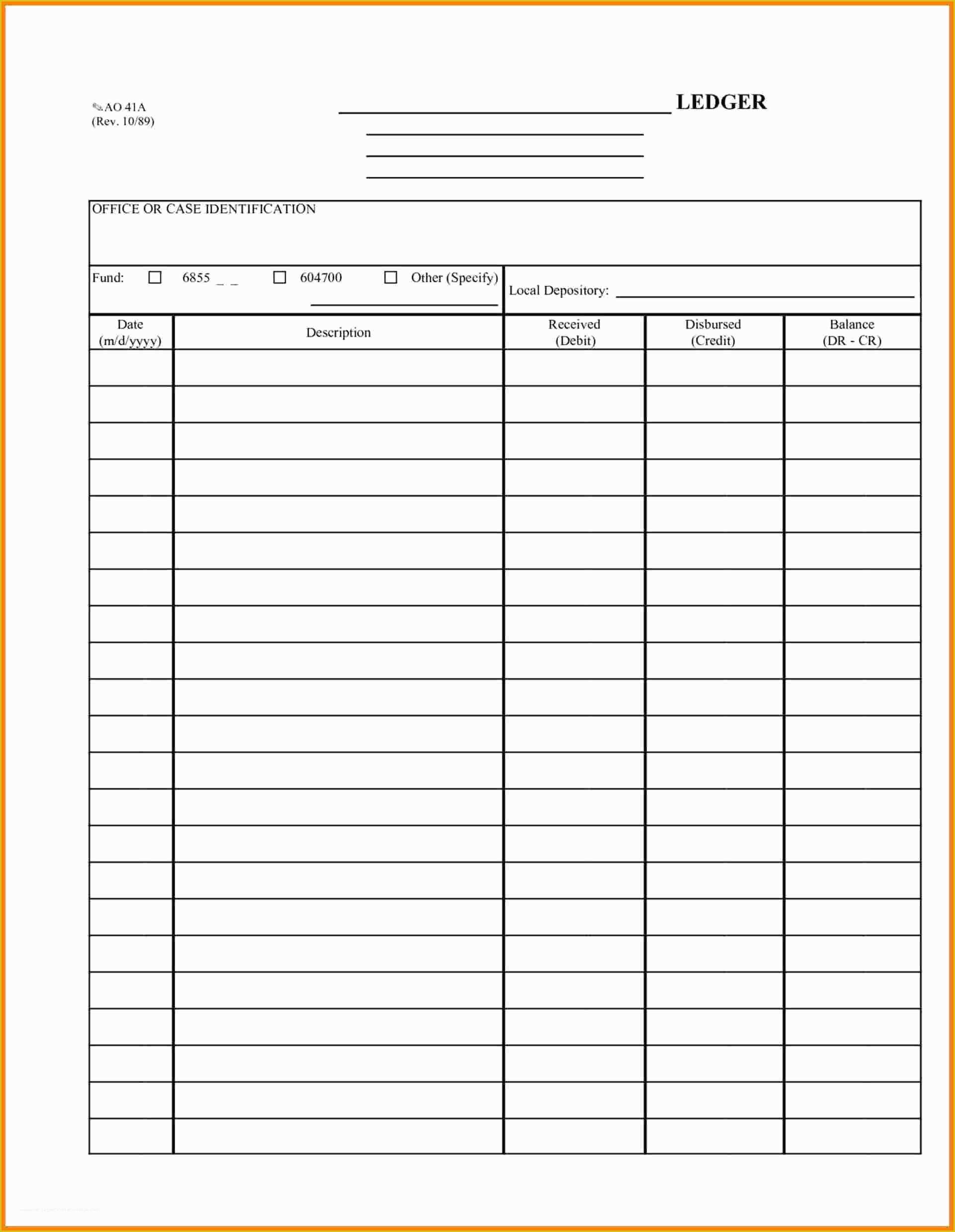 Business Ledger Template Free Of 8 Blank Accounting Ledger