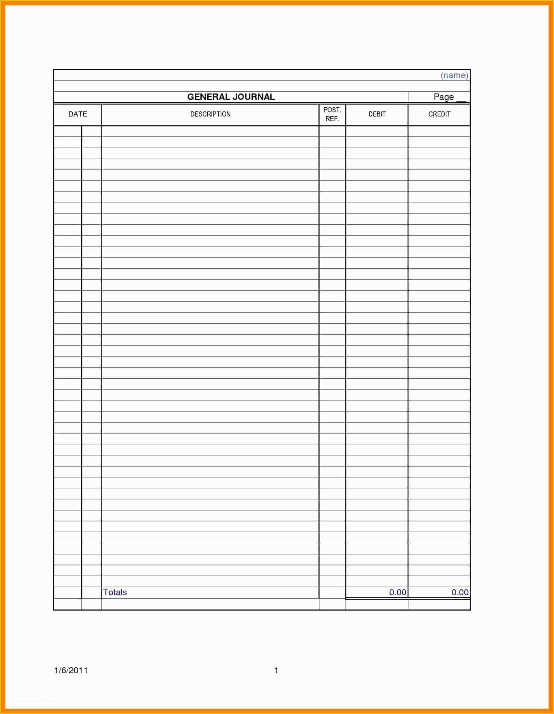 Business Ledger Template Free Of 8 Free Printable Accounting Ledger