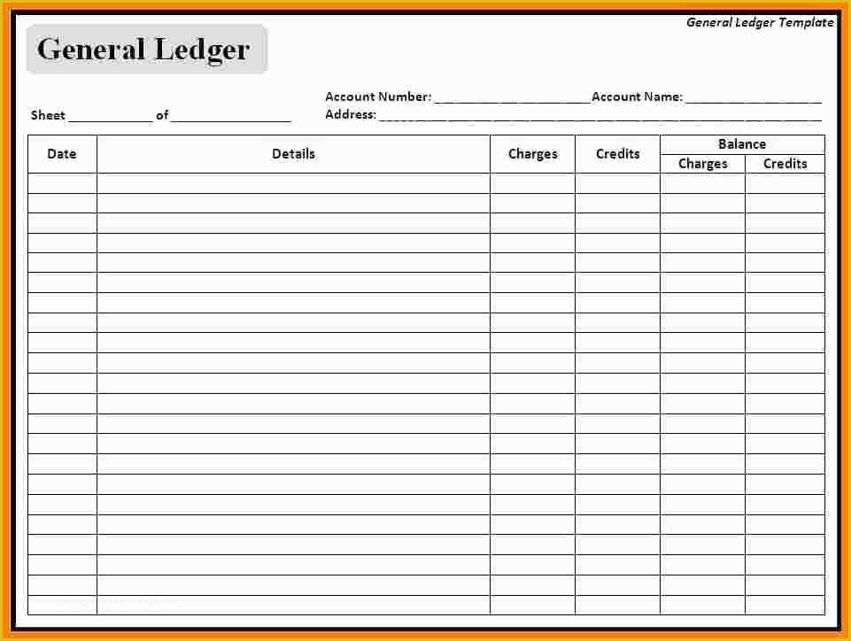 Business Ledger Template Free Of 9 Printable General Ledger Template