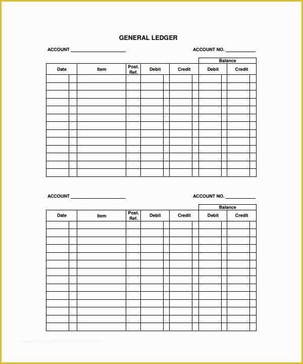 Business Ledger Template Free Of 9 Sample Ledger Paper Templates to Download