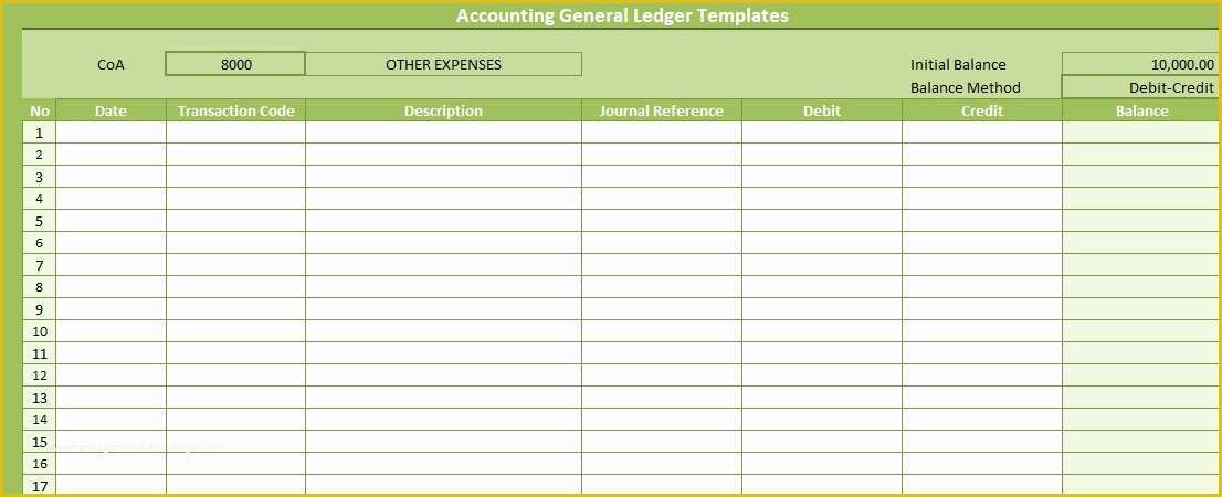 Business Ledger Template Free Of Accounting General Ledger Templates Free