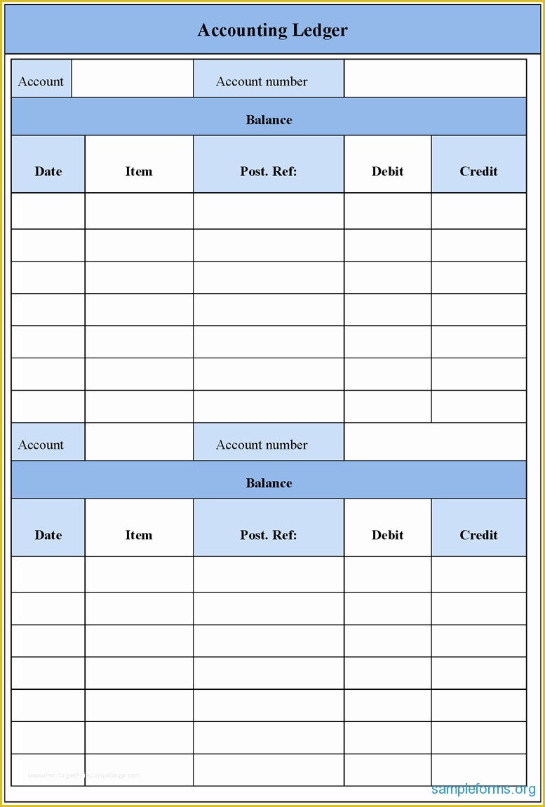 Business Ledger Template Free Of Black Accounting Ledger form Sample forms