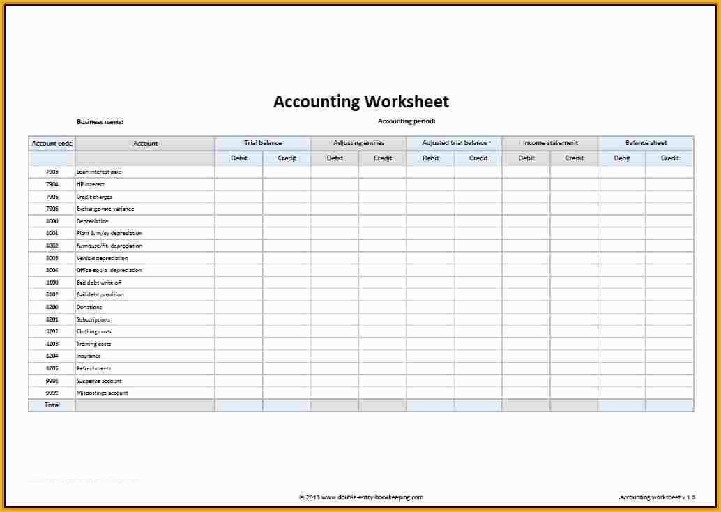 Business Ledger Template Free Of Bookkeeping forms Free Printable Rusinfobiz