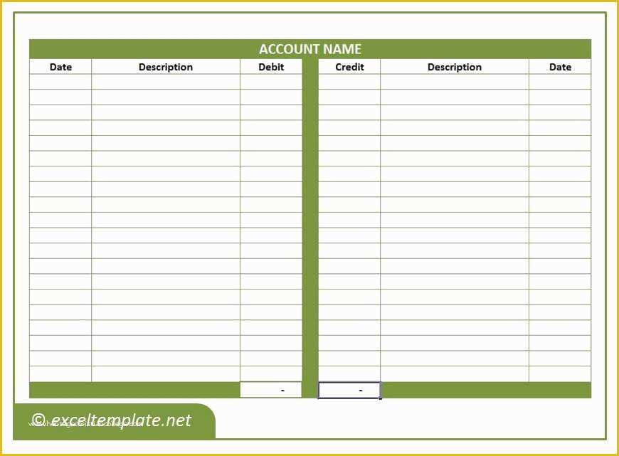 Business Ledger Template Free Of General Ledger