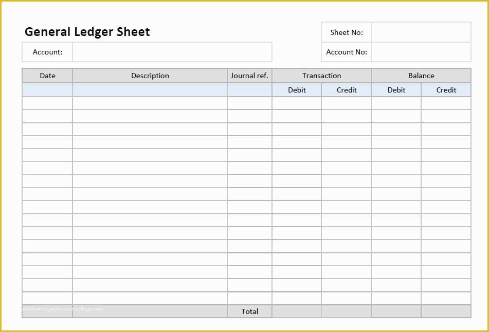 Business Ledger Template Free Of General Ledger Sheet Template Ledger Pgs