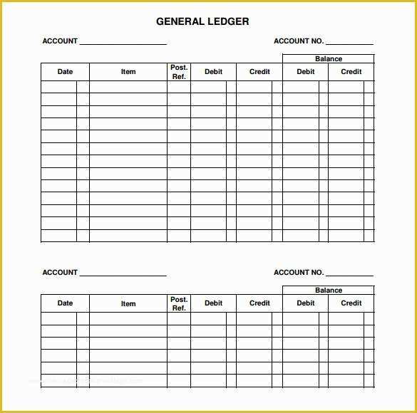 Business Ledger Template Free Of Sample General Ledger 6 Documents In Pdf