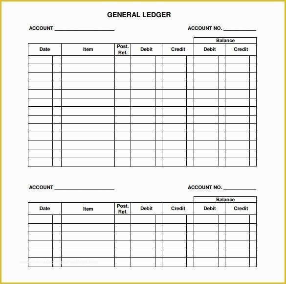 Business Ledger Template Free Of Sample General Ledger 6 Documents In Pdf