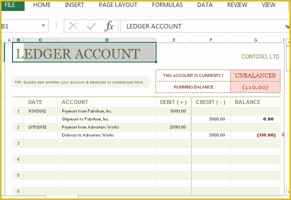 Business Ledger Template Free Of T Account Ledger Template for Excel