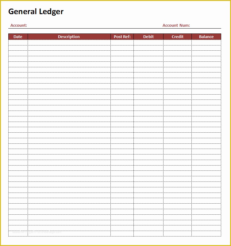 Business Ledger Template Free Of top 5 Free General Ledger Templates Word Templates