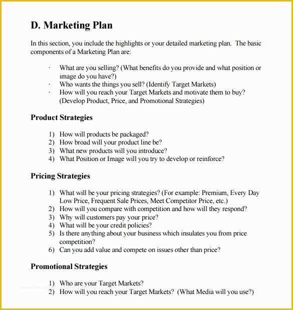 Business Marketing Plan Template Free Of 12 Sample Marketing Business Plan Templates