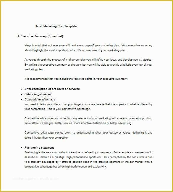Business Marketing Plan Template Free Of 14 Small Business Marketing Plan Templates Free Pdf