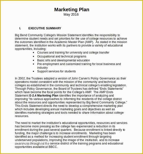 Business Marketing Plan Template Free Of 18 Microsoft Word Marketing Plan Templates