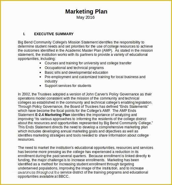 Business Marketing Plan Template Free Of 18 Microsoft Word Marketing Plan Templates
