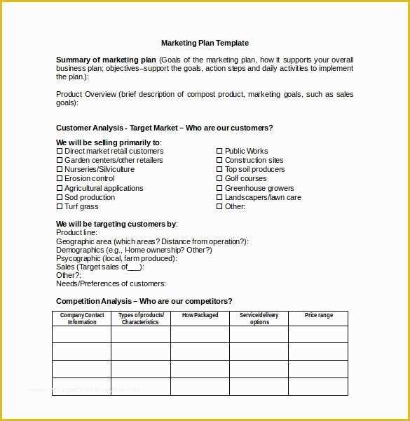 Business Marketing Plan Template Free Of 22 Microsoft Word Marketing Plan Templates