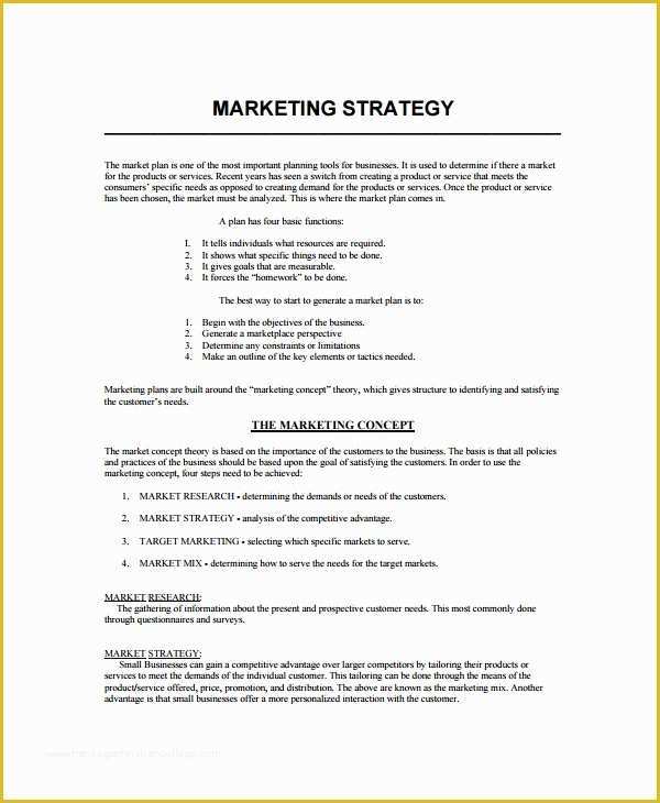Business Marketing Plan Template Free Of 8 Marketing Strategy Templates