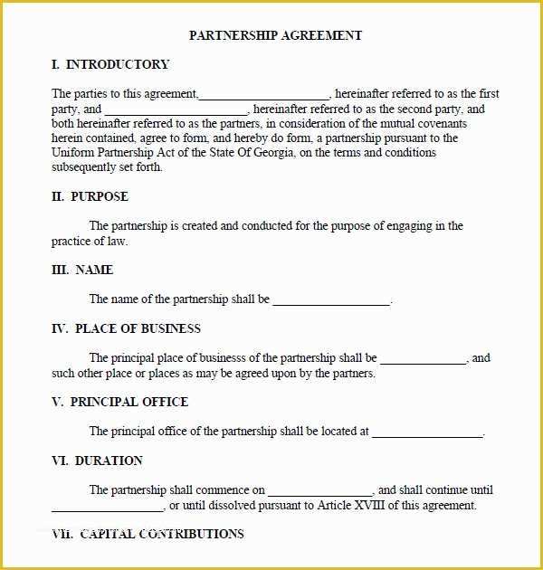 Business Partnership Agreement Template Free Of 11 Sample Business Partnership Agreement Templates to