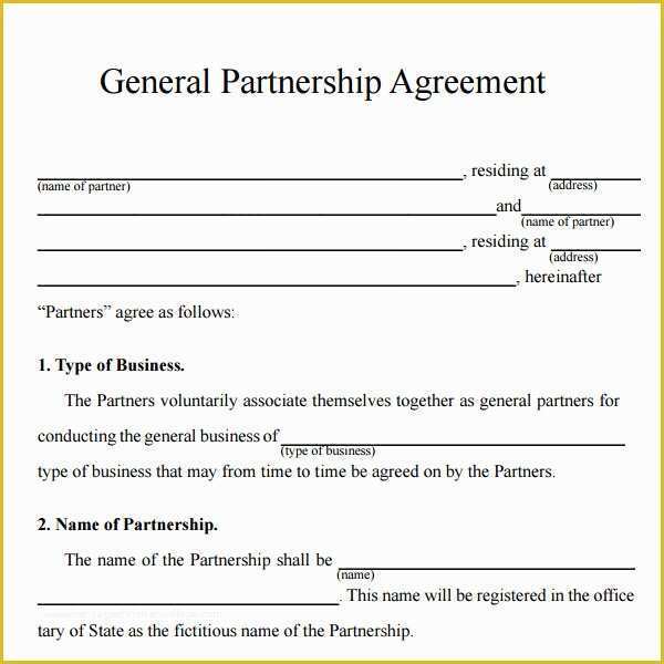Business Partnership Agreement Template Free Of 16 Partnership Agreement Templates
