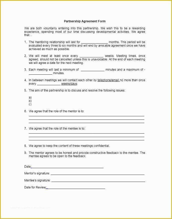 Business Partnership Agreement Template Free Of 40 Free Partnership Agreement Templates Business