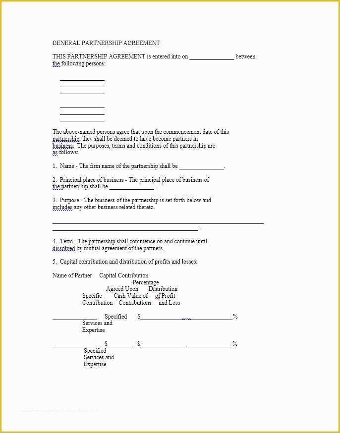 Business Partnership Agreement Template Free Of 40 Free Partnership Agreement Templates Business