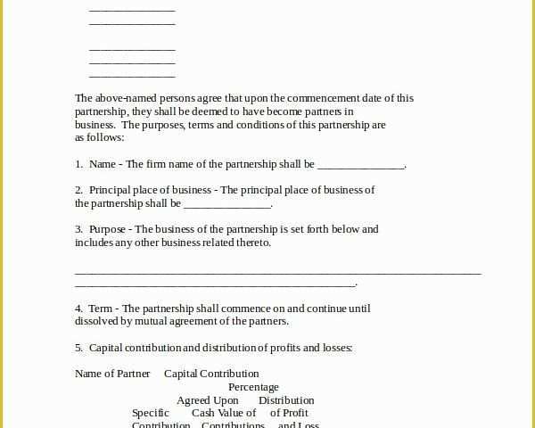 Business Partnership Agreement Template Free Of 7 Business Dissolution Agreement Templates