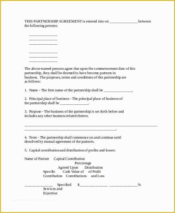 55 Business Partnership Agreement Template Free