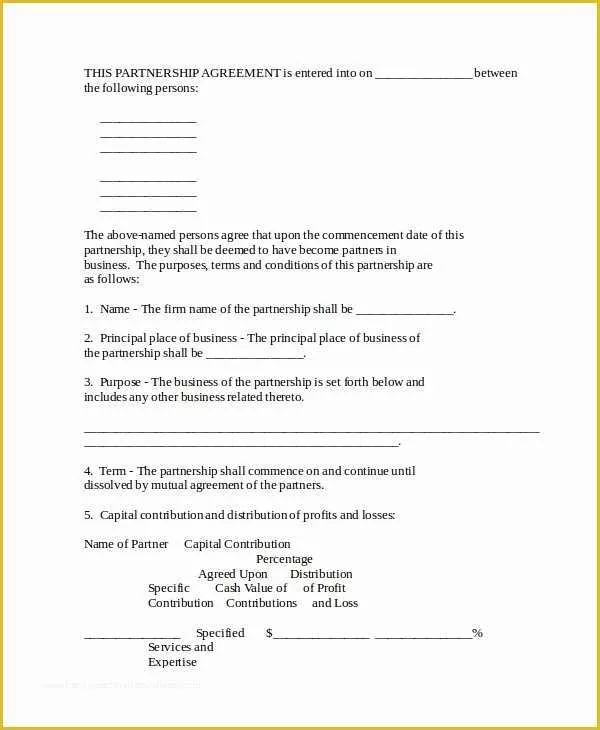 55 Business Partnership Agreement Template Free