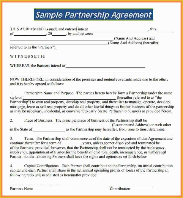 Business Partnership Agreement Template Free Of 8 Partnership Agreement Template south Africa