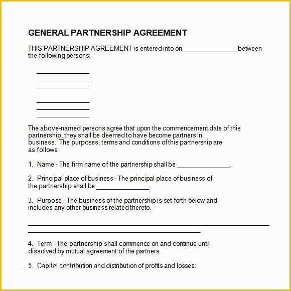 Business Partnership Agreement Template Free Of 8 Sample Partnership Agreements