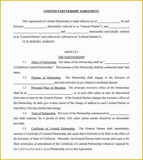 Business Partnership Agreement Template Free Of Business Partnership Agreement – 8 Free Samples