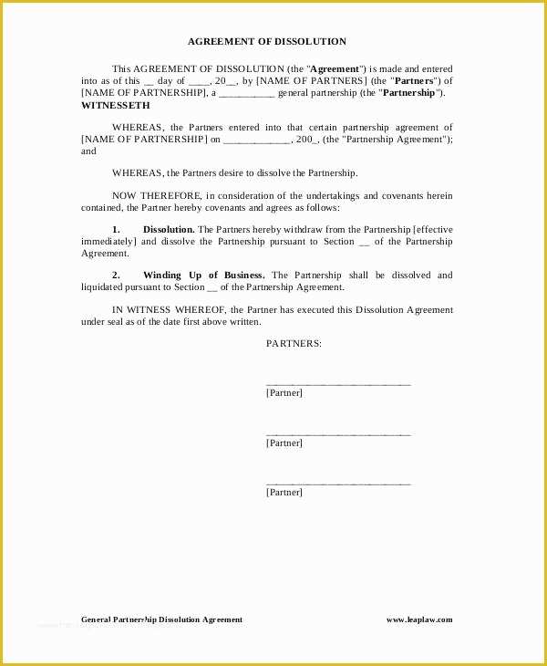 Business Partnership Agreement Template Free Of General Partnership Agreement 9 Free Pdf Word