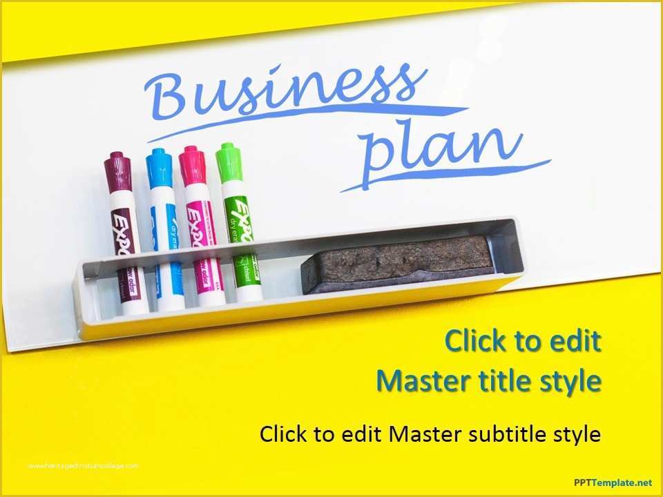 Business Plan Ppt Template Free Of Free Business Plan Yellow Ppt Template