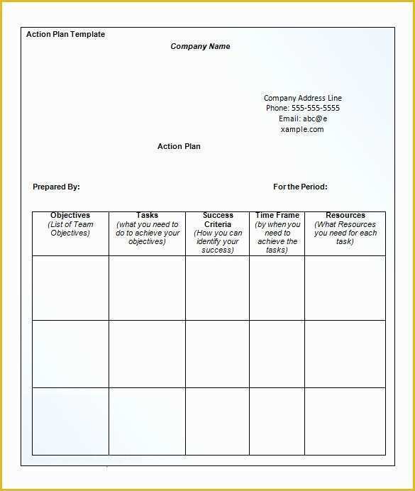 Business Plan Template Free Download Of 14 Business Action Plan Template Doc Pdf