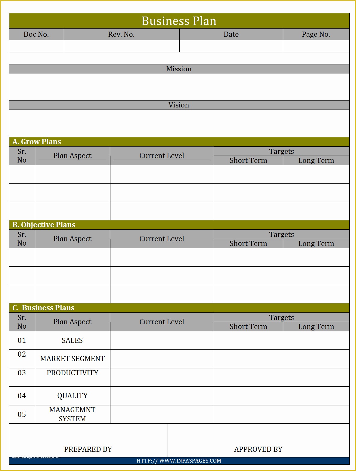 Business Plan Template Free Download Of Business Plan Template Pdf Free Download