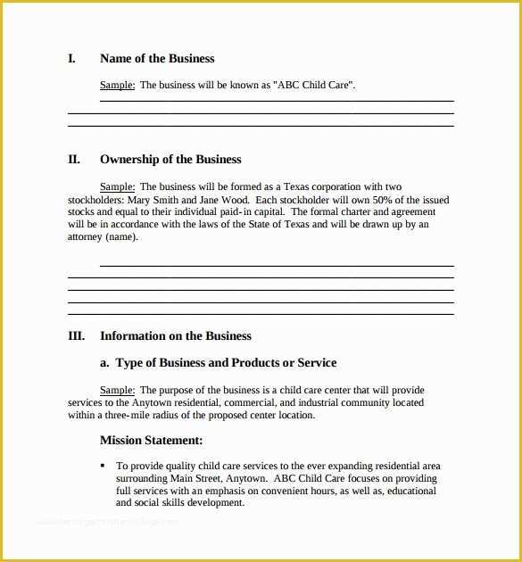 Business Plan Template Free Download Of Small Business Plan Template 9 Download Free Documents