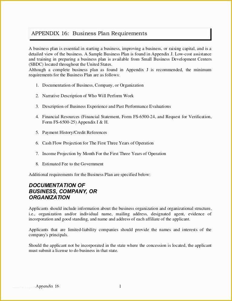 Business Plan Template Free Of Appendix 16 Sample Business Plan