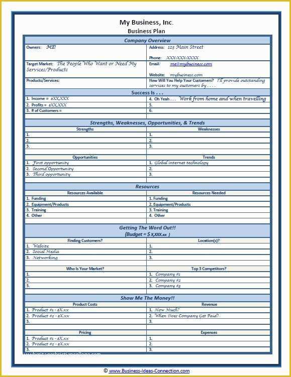 Business Plan Template Free Of New Business Plan Template