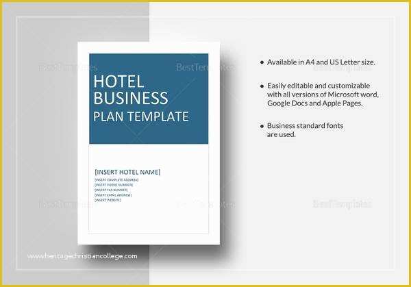 Business Plan Template Pdf Free Download Of 12 Sample Hotel Business Plan Templates to Download
